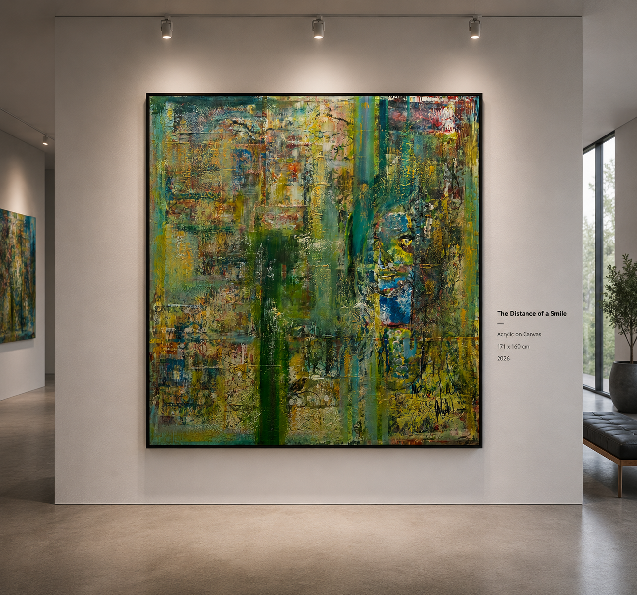 The Distance of a Smile — Mixed media on canvas by Nestor Talla
